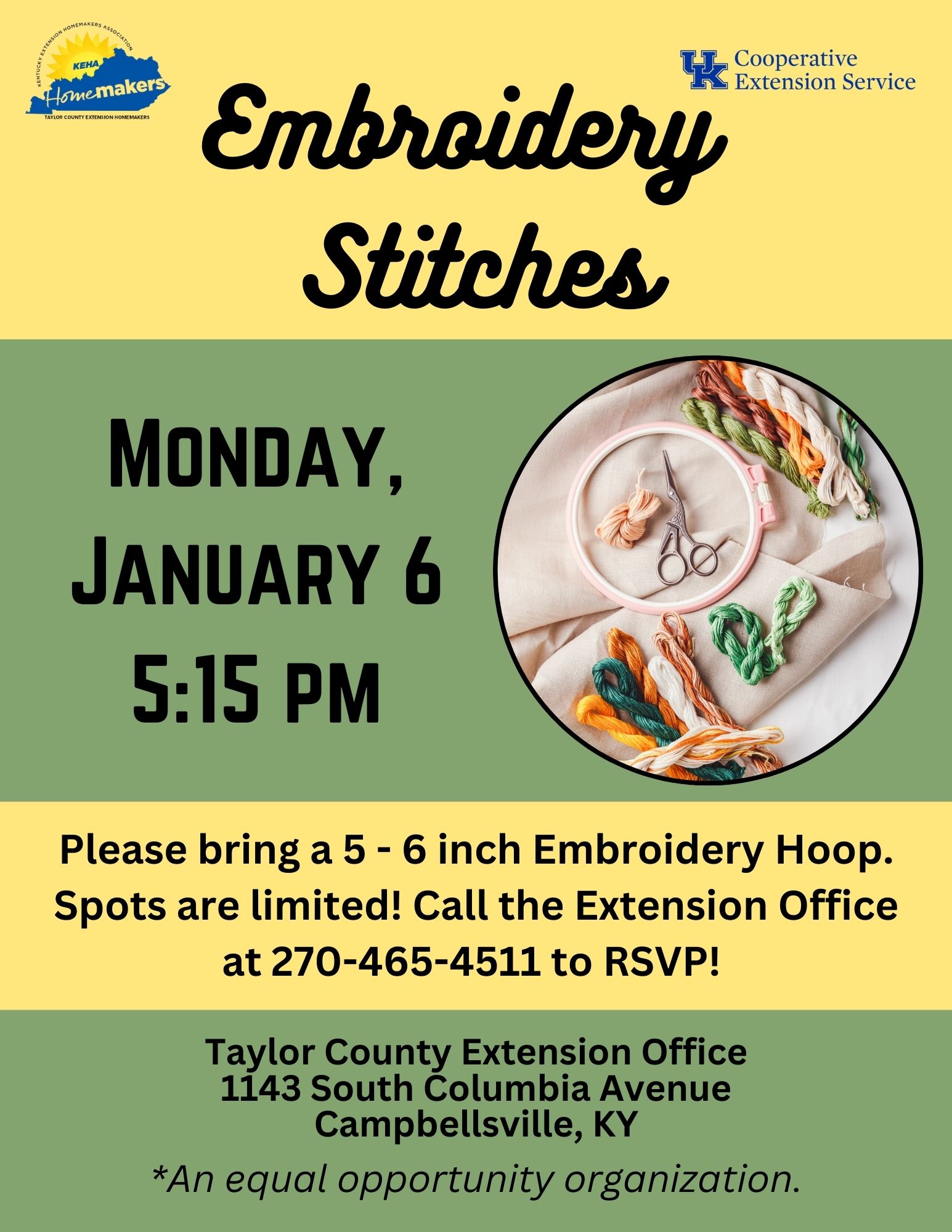 Embroidery Stitches Flyer