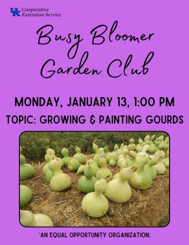 January 2025 Busy Bloomer Garden Club Flyer