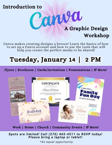 Jan 2025 Intro to Canva Flyer