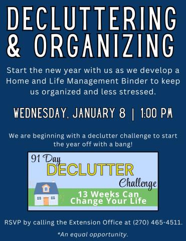 January 2025 Decluttering & Organizing Flyer