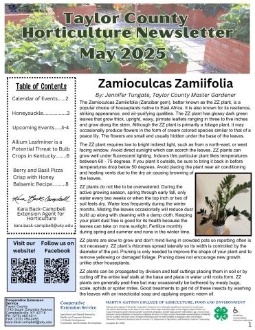 May 2025 Horticulture Newsletter Page 1